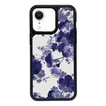 For iPhone XR Exclusive Design Style PC Full Coverage Pattern Phone Case(Purple Watercolor Flowers)