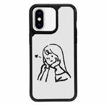 For iPhone XS Max Exclusive Design Style PC Full Coverage Pattern Phone Case(Girl)