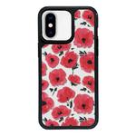 For iPhone XS Max Exclusive Design Style PC Full Coverage Pattern Phone Case(Red Watercolor Flowers)