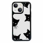 For iPhone 13 mini Exclusive Design Style PC Full Coverage Pattern Phone Case(Black Cat)