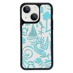 For iPhone 13 mini Exclusive Design Style PC Full Coverage Pattern Phone Case(Island Blue)