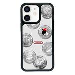 For iPhone 12 mini Exclusive Design Style PC Full Coverage Pattern Phone Case(Silver Coin Cat)