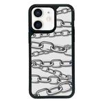 For iPhone 12 mini Exclusive Design Style PC Full Coverage Pattern Phone Case(Metal Chain)