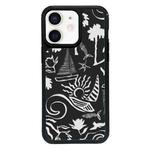 For iPhone 12 mini Exclusive Design Style PC Full Coverage Pattern Phone Case(Island Black)