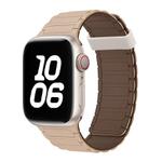 For Apple Watch SE 2023 44mm Tri-beads Magnetic Hoop Silicone Watch Band(Milk Tea Chocolate)