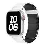 For Apple Watch SE 2023 40mm Tri-beads Magnetic Hoop Silicone Watch Band(White Black)