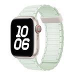 For Apple Watch Series 9 45mm Tri-beads Magnetic Hoop Silicone Watch Band(Light Mint)