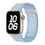 For Apple Watch Series 9 45mm Tri-beads Magnetic Hoop Silicone Watch Band(Baby Blue)