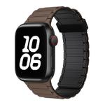 For Apple Watch Series 9 45mm Tri-beads Magnetic Hoop Silicone Watch Band(Chocolate Black)