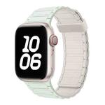 For Apple Watch Series 9 41mm Tri-beads Magnetic Hoop Silicone Watch Band(Light Mint Starlight)