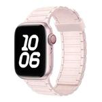 For Apple Watch Series 9 41mm Tri-beads Magnetic Hoop Silicone Watch Band(Bright Pink)