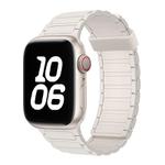 For Apple Watch Series 9 41mm Tri-beads Magnetic Hoop Silicone Watch Band(Starlight)