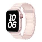 For Apple Watch Series 8 41mm Tri-beads Magnetic Hoop Silicone Watch Band(Bright Pink)