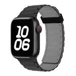 For Apple Watch SE 2022 44mm Tri-beads Magnetic Hoop Silicone Watch Band(Black Grey)