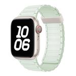 For Apple Watch Series 7 41mm Tri-beads Magnetic Hoop Silicone Watch Band(Light Mint)