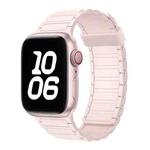 For Apple Watch Series 7 41mm Tri-beads Magnetic Hoop Silicone Watch Band(Bright Pink)