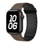 For Apple Watch Series 7 41mm Tri-beads Magnetic Hoop Silicone Watch Band(Chocolate Black)