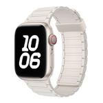 For Apple Watch Series 7 41mm Tri-beads Magnetic Hoop Silicone Watch Band(Starlight)