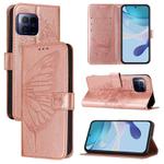 For T-Mobile REVVL 7 Pro 5G Embossed Butterfly Leather Phone Case(Rose Gold)