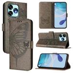 For UMIDIGI A15 / A15C / A15T Embossed Butterfly Leather Phone Case(Grey)