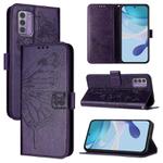 For Nokia G42 / G310 Embossed Butterfly Leather Phone Case(Dark Purple)