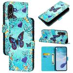 For Samsung Galaxy M56 5G Colored Drawing Pattern Plain Weave Leather Phone Case(Love Butterfly)