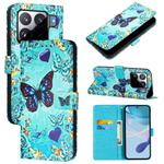 For Xiaomi 15S Pro Colored Drawing Pattern Plain Weave Leather Phone Case(Love Butterfly)