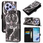 For Xiaomi Civi 5 Pro Colored Drawing Pattern Plain Weave Leather Phone Case(Black And White Tiger)