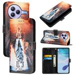 For Xiaomi Civi 5 Pro Colored Drawing Pattern Plain Weave Leather Phone Case(Cats And Tigers)