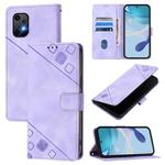 For Umidigi Bison X20 Skin-feel Embossed Leather Phone Case(Light Purple)