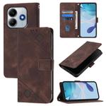 For Xiaomi Poco M7 Pro 5G Global Skin-feel Embossed Leather Phone Case(Brown)