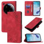 For Xiaomi 15 Ultra Skin-feel Embossed Leather Phone Case(Red)