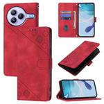 For Xiaomi Civi 5 Pro 5G Skin-feel Embossed Leather Phone Case(Red)