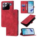 For Xiaomi 15S Pro 5G Skin-feel Embossed Leather Phone Case(Red)