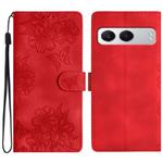 For OnePlus Nord 4 Cherry Blossom Butterfly Skin Feel Embossed PU Phone Case(Red)