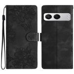 For OnePlus Nord 4 Cherry Blossom Butterfly Skin Feel Embossed PU Phone Case(Black)