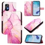 For Umidigi Bison X20 PT003 Marble Pattern Flip Leather Phone Case(Pink Purple Gold)