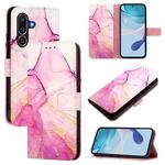 For Samsung Galaxy M56 PT003 Marble Pattern Flip Leather Phone Case(Pink Purple Gold)