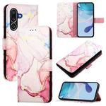 For Samsung Galaxy M56 PT003 Marble Pattern Flip Leather Phone Case(Rose Gold)