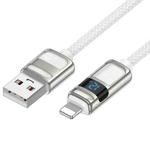 hoco U137 USB to 8 Pin Line 2.4A Charging Data Cable with Display, Length:1.2m(White)