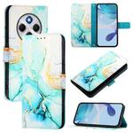 For Xiaomi Poco M7 5G / C75 4G PT003 Marble Pattern Flip Leather Phone Case(Green)