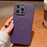 For iPhone 13 Pro Solid Color Liquid Silicone MagSafe Magnetic Phone Case(Dark Purple)