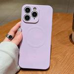 For iPhone 11 Pro Solid Color Liquid Silicone MagSafe Magnetic Phone Case(Lilac)