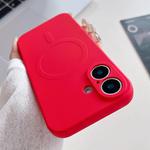 For iPhone 17 Solid Color Liquid Silicone MagSafe Magnetic Phone Case(Red)