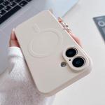 For iPhone 17 Solid Color Liquid Silicone MagSafe Magnetic Phone Case(Antique White)