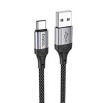 hoco X102 USB to USB-C / Type-C Fresh 3A Charging Data Cable, Length:1m(Black)