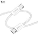 hoco X104 USB-C / Type-C to USB-C / Type-C Source 60W Charging Data Cable, Length:1m(White)