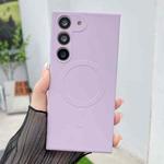 For Samsung Galaxy S23 5G Solid Color Liquid Silicone MagSafe Magnetic Phone Case(Grass Purple)