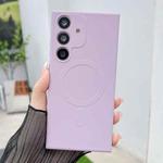 For Samsung Galaxy S25 5G Solid Color Liquid Silicone MagSafe Magnetic Phone Case(Grass Purple)