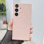 For Samsung Galaxy S25+ 5G Solid Color Liquid Silicone MagSafe Magnetic Phone Case(Pink)
